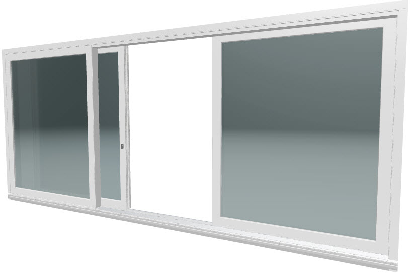 Termoisolerad skjutdörr i aluminium med 3-glas från Glasrikets fönster