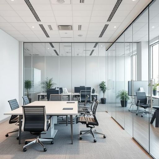 Kontor med stora glasade ytor