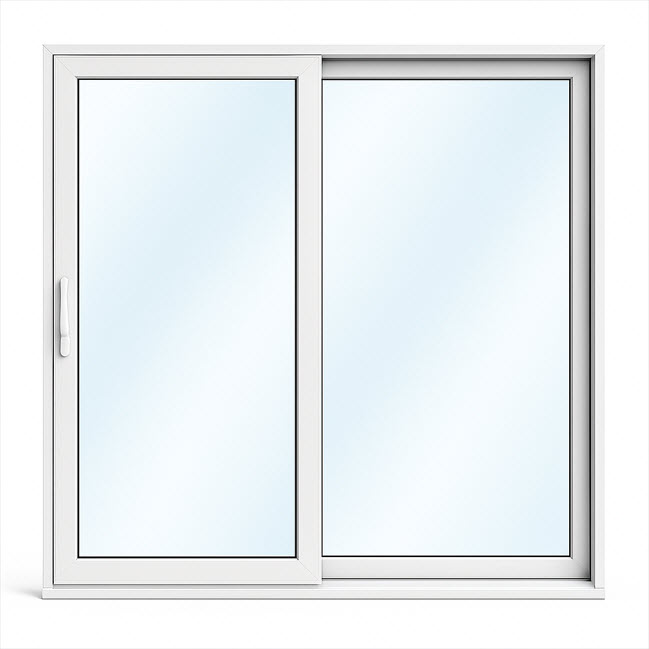 Skjutdörr i termoisolerad uPVC med parallellfunktion 2-delad