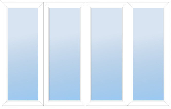 Termoisolerad 4-delad skjutdörr i aluminium med 3-glas från Glasrikets fönster