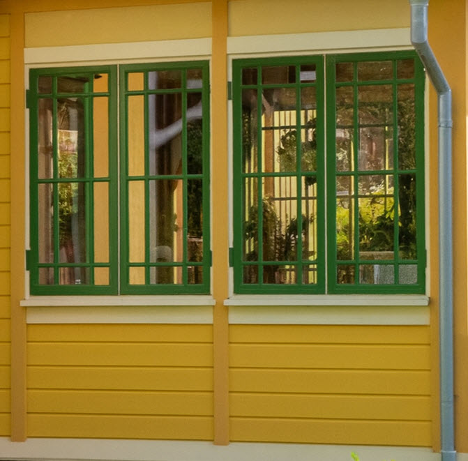 Grönmålat kulturfönster