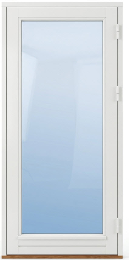 Fönsterdörr i allmogestil med helglasad yta