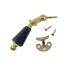 Hasp och hake i mässing och svart trä