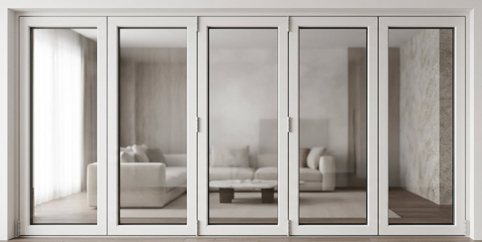 uPVC komposit PVC-parti med vikbar funktion