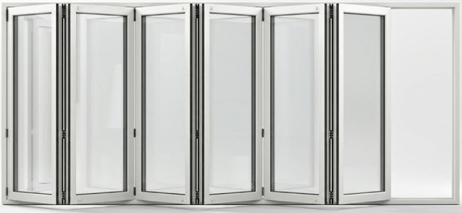 Åttadelad vikdörr 8 dörrar