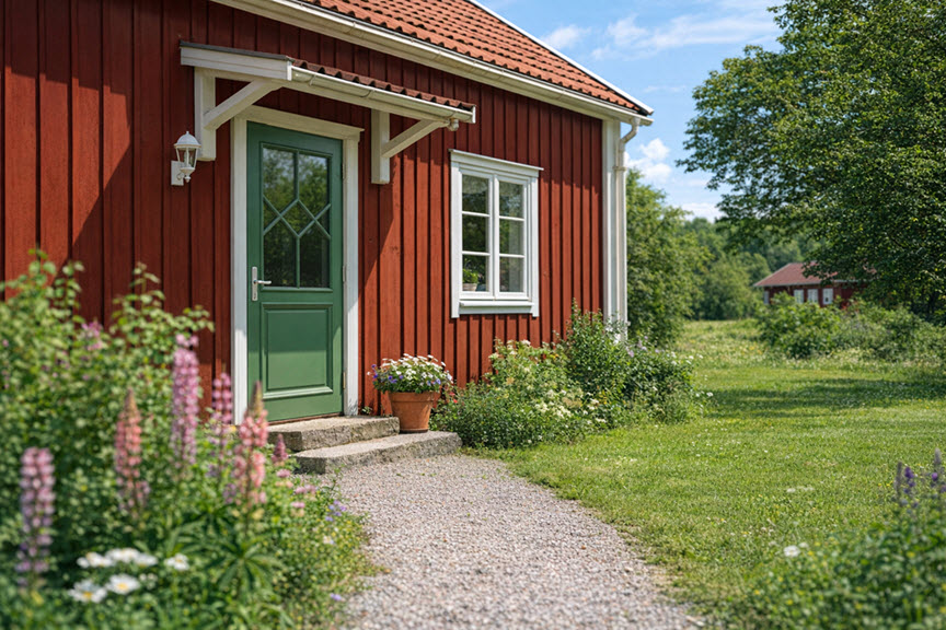 Ytterdörr i vacker gammaldags stil